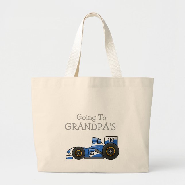 Voiture de course allant dans le sac fourre-tout (Devant)
