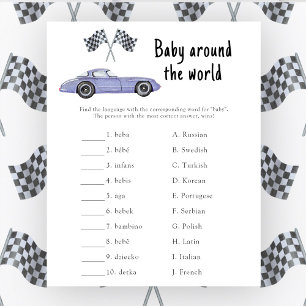 Voiture de course - Baby autour du monde jeu