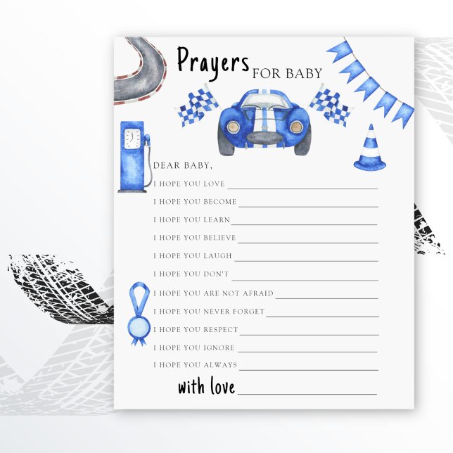 Voiture de course baby shower Voies pour bébé (Créateur téléchargé)