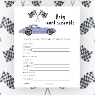 Voiture de course - Baby Word Scramble Jeu