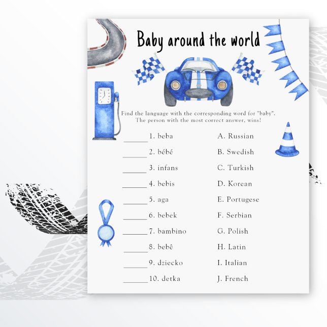 Voiture de course - Bébé autour du monde jeu (Créateur téléchargé)