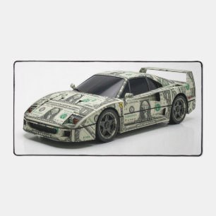 Voiture de course en origami d'argent