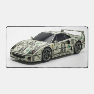 Voiture de course en origami d'argent