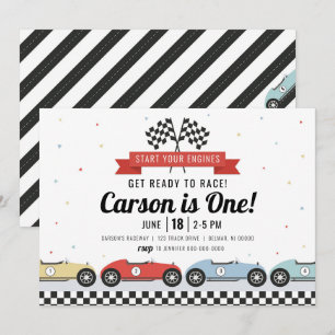 Voiture de course Invitation Anniversaire