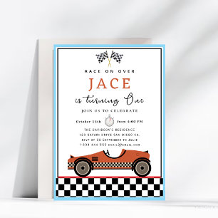Voiture de course Invitation Anniversaire