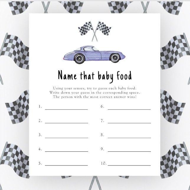 Voiture de course - Nom de l'aliment pour bébé jeu (Créateur téléchargé)