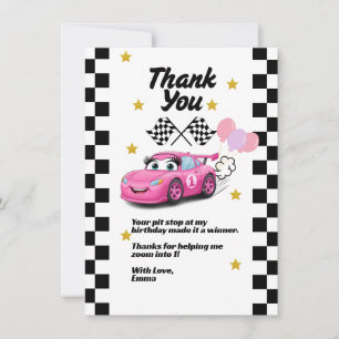 Voiture de course pour Merci d'anniversaire Fast O