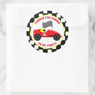 Voiture de course Stickers de fête d'anniversaire