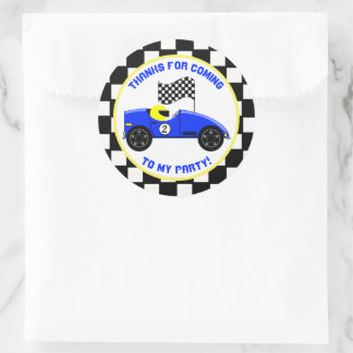 Voiture de course Stickers de fête d'anniversaire