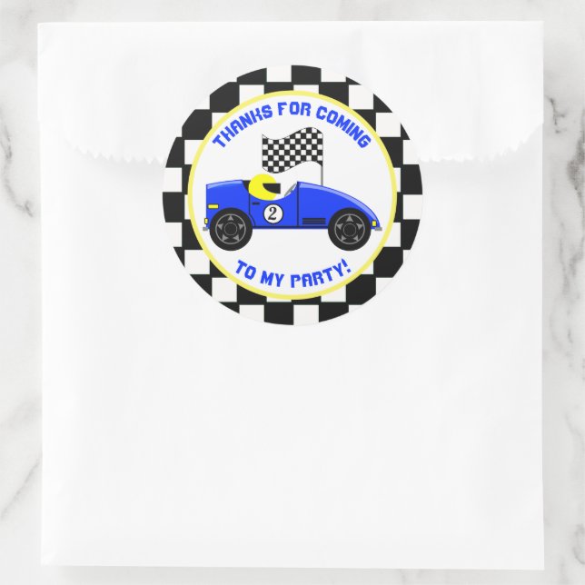 Voiture de course Stickers de fête d'anniversaire  (Sac)