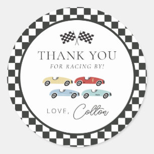 Voiture de course Stickers Merci Anniversaire