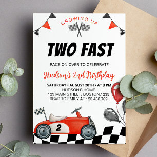 Voiture de course vintage Anniversaire Invitation