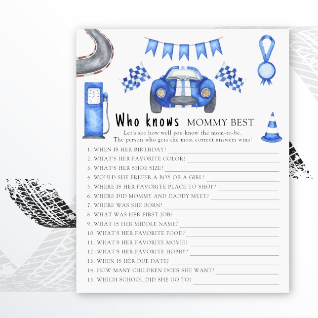 Voiture de course Watercolor - Qui connaît maman m (Créateur téléchargé)