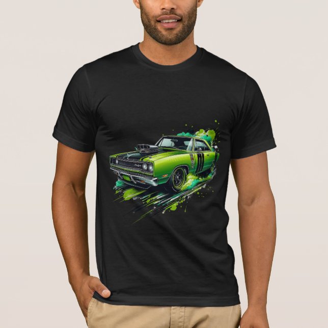 Voiture de moto de chargeur de Dodge - T-shirt hom (Devant)