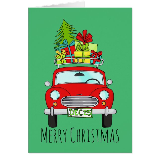 Voiture de Noël classique avec cadeaux (Devant)