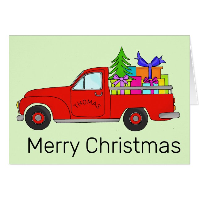 Voiture de Noël classique personnalisable (Devant horizontal)