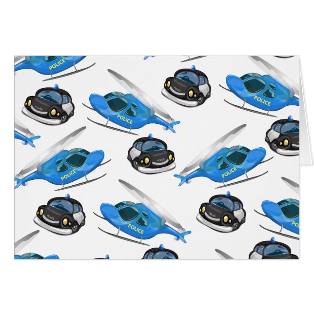 Voiture de police et hélicoptère (Devant horizontal)