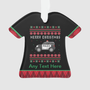 Voiture de police personnalisée Noël laid