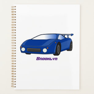 Voiture de sport bleue avec illustration airfos