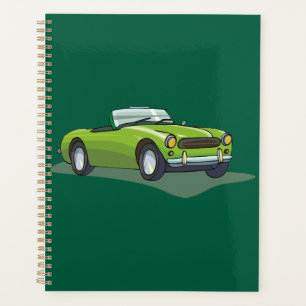 Voiture de sport décapotable vert citron rétro
