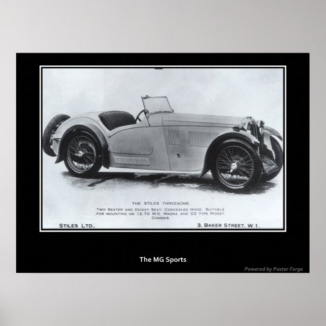 Voiture de Sport Impression des Années 1930 (Devant)