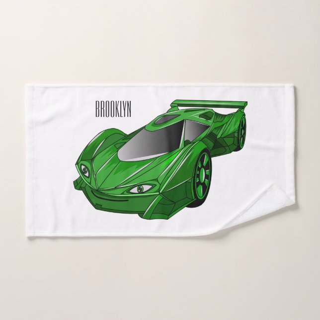 Voiture de sport verte avec illustration airfos (Serviette à main)
