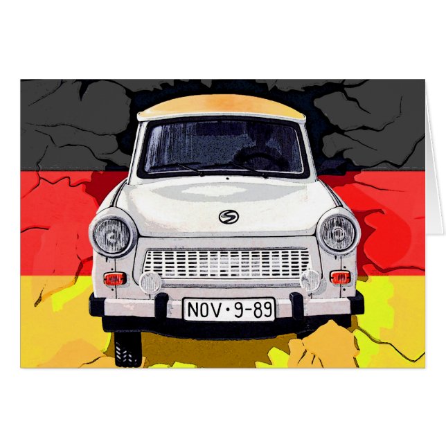 Voiture de Trabant et drapeau allemand, mur de (Devant horizontal)