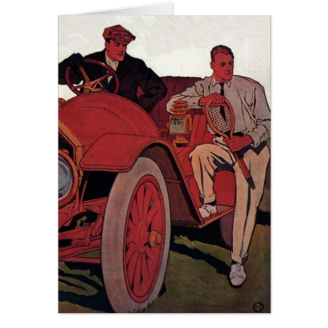 Voiture décapotable ancienne hommes de transport v (Devant)