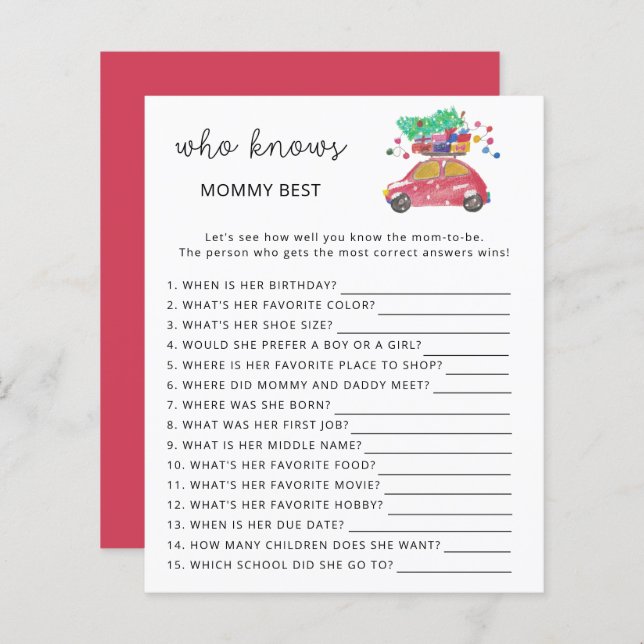 Voiture d'hiver \ Qui connaît maman meilleur jeu (Devant / Derrière)