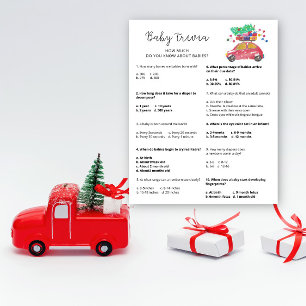 Voiture d'hiver Trivia bébé   Jeu Baby shower
