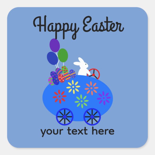 Voiture d'Oeufs Bunny Riding #3-2 Stickers (Devant)