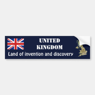 Voiture Drapeau du Royaume-Uni + Autocollant de carte