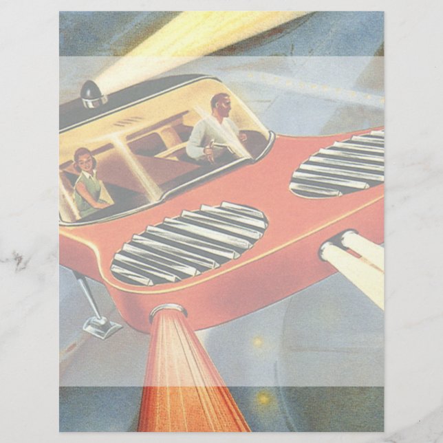 Voiture futuriste de science-fiction vintage (Devant)