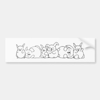 Voiture Gros autocollant de lapins