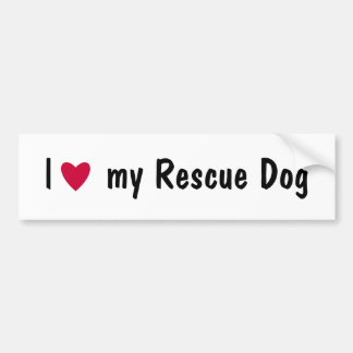 Voiture J'aime mon autocollant de pare-chocs pour chien se