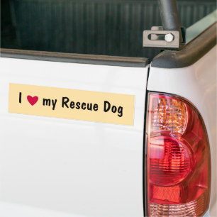 Voiture J'aime mon autocollant de pare-chocs pour chien se