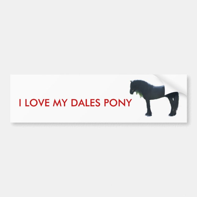 Voiture J'aime mon autocollant de poney de vallées (Devant)