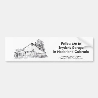 Voiture Le garage de Snyder, autocollant de Bumber