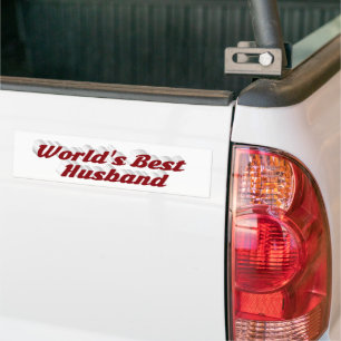 Voiture Mari avec autocollant de pare-chocs de texte borde