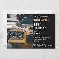 Voiture Muscle classique Invitation Anniversaire