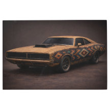 Voiture Musclée Allumette Brûlée — Art mural indus