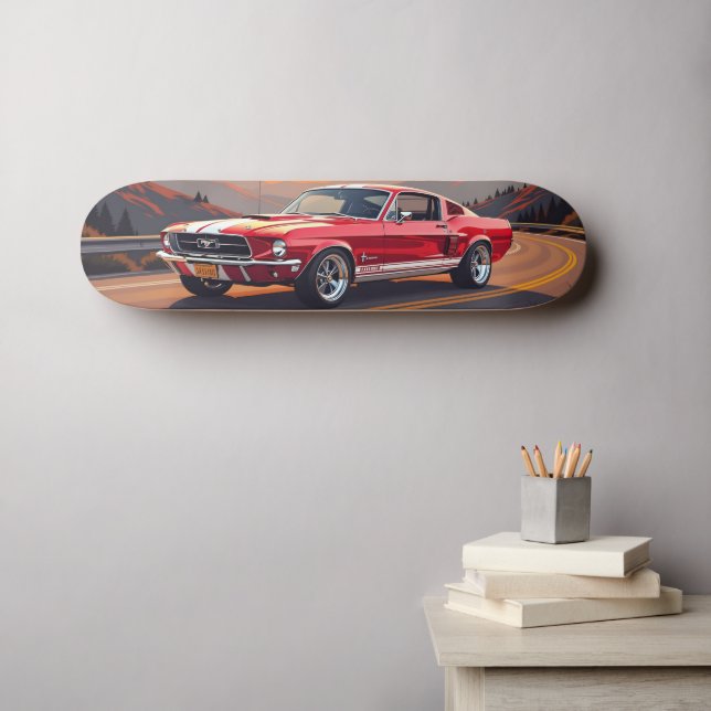 Voiture Musclée Classique 1967 Skateboard (Art mural (Horz))