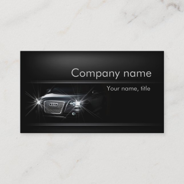 Voiture Noire Simple Dans Le Carte de visite Ombre (Devant)