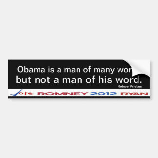 Voiture Obama n'est pas un homme de son autocollant de mot