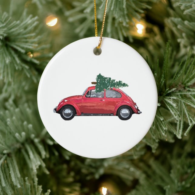 Voiture rétro avec Arbre Art Ornement (Arbre)