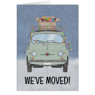 Voiture rétro Nouvelle adresse Faire-part