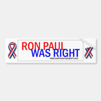 Voiture Ron Paul avait raison ! Autocollant de butoir