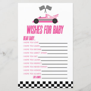 Voiture Rose Race Woues Pour Baby shower Jeu