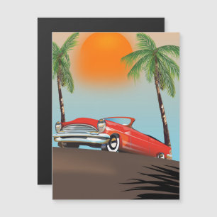 Voiture Rouge Classique Vintage Au Paradis