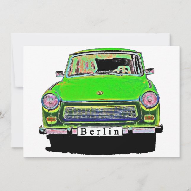 Voiture Trabant en Vert, Berlin (Devant)